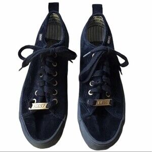 DKNY Suede Platform Sneakers Black Size 7
